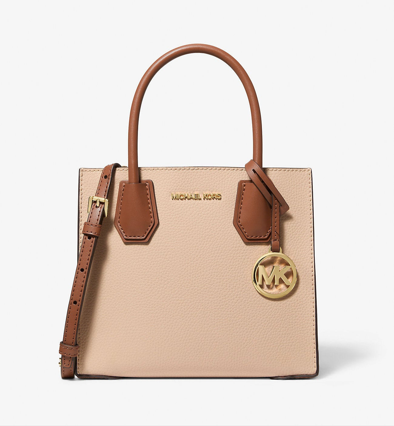 Mercer Medium Two-Tone Pebbled Leather Crossbody Bag