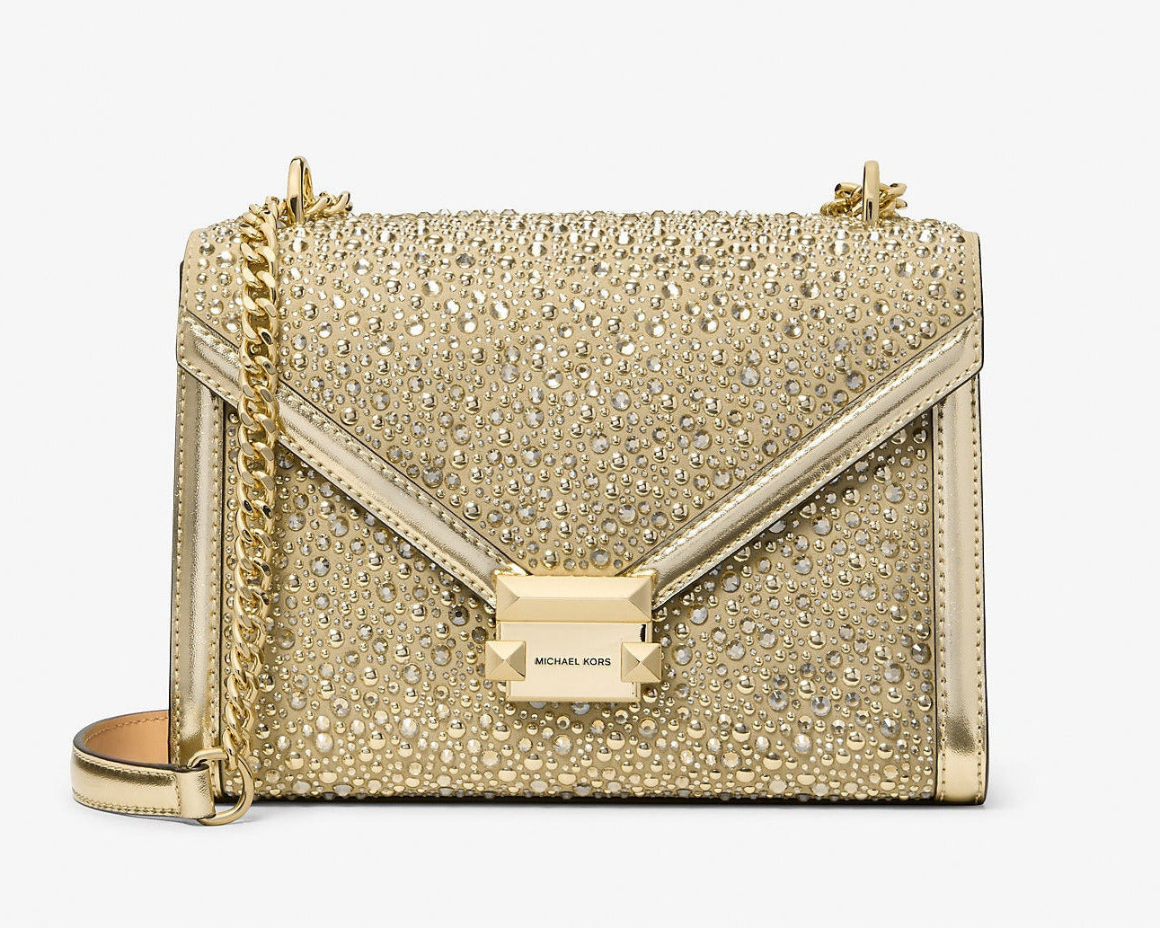 Whitney Medium-G Embellished Metallic Shoulder Bag