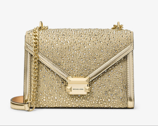 Whitney Medium-G Embellished Metallic Shoulder Bag