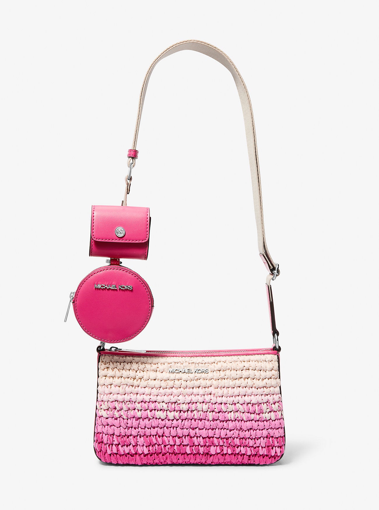 Jet Set Small Ombré Straw Crossbody Bag with Case for Apple Airpods Pro